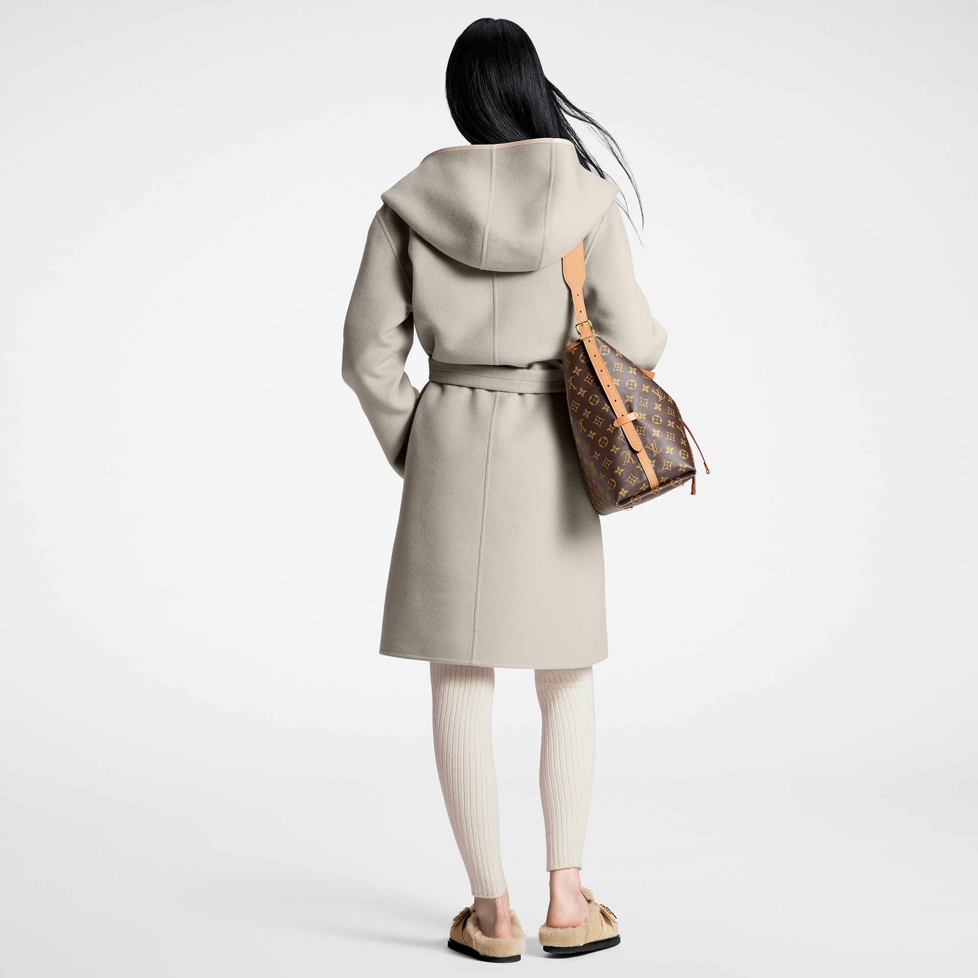 Reversible Signature Hooded Wrap Coat Coats and Jackets 1AC02P